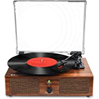 Tocadiscos de Vinilo Bluetooth con Altavoces internos y Cinturones USB accionados por un gramófono Retro-3 velocidades…